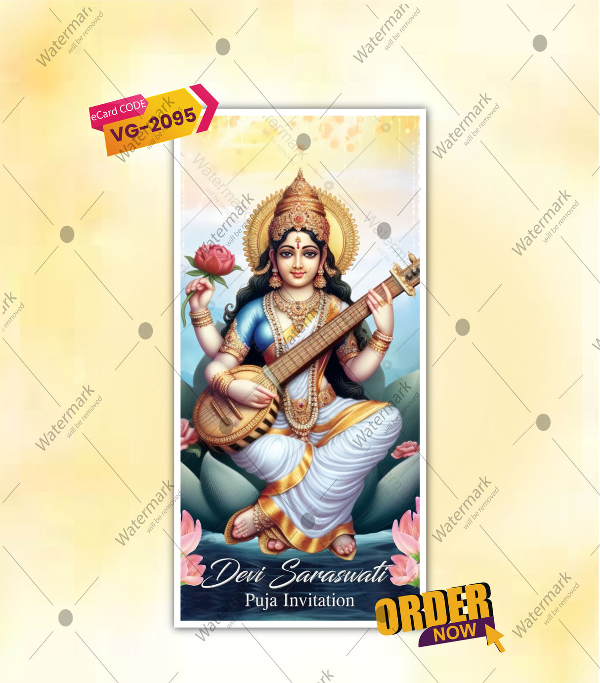 Devi Saraswati Puja Invitation Video | Saraswati Puja and Function Invitation | VG-2095 - VideoGiri