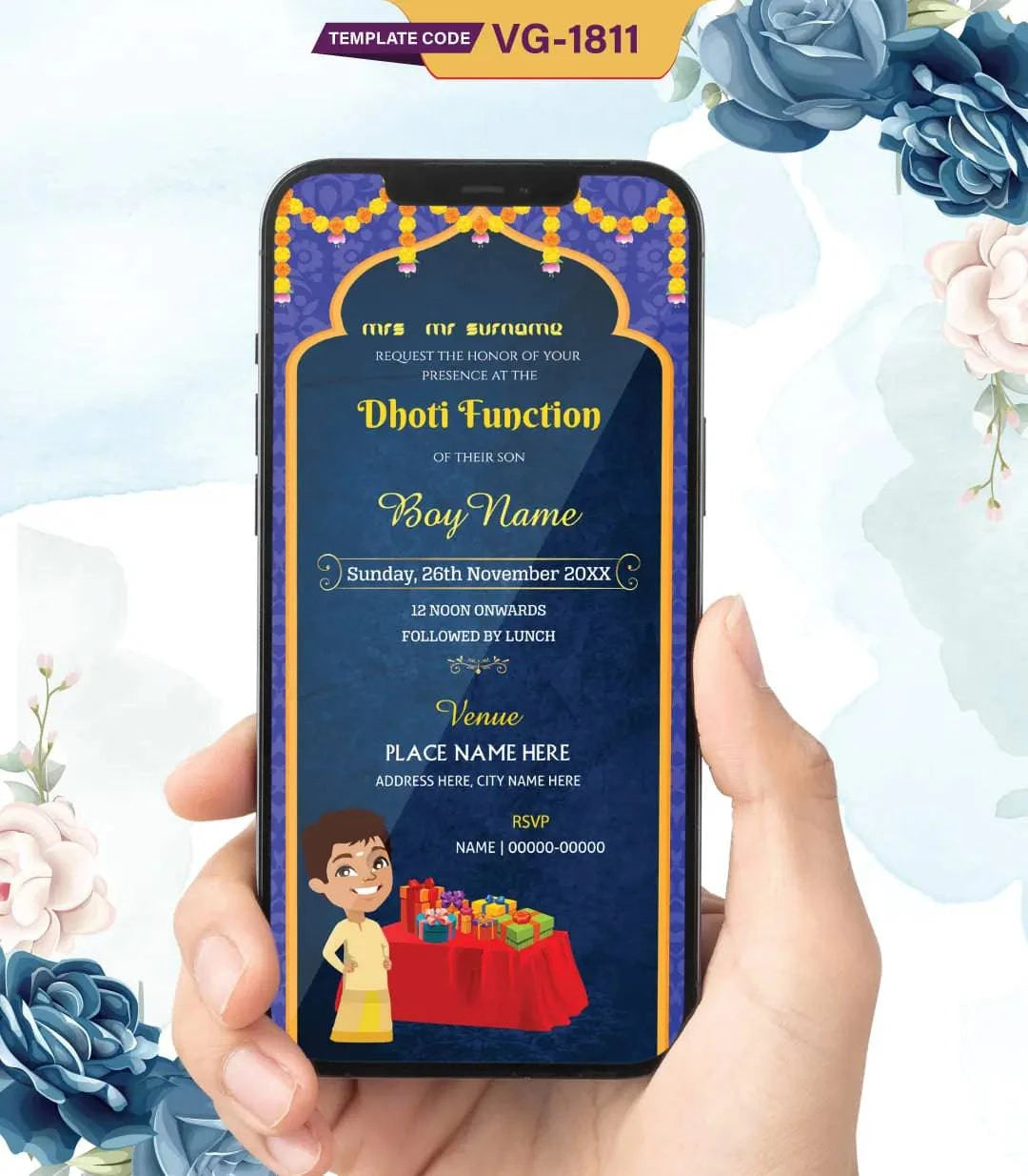 Dhoti Function Digital Invitation