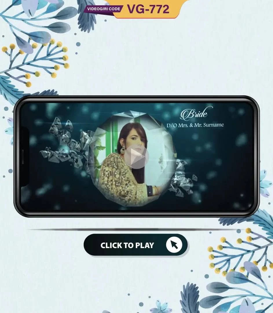 Diamond Theme Ring Ceremony Invitation Video