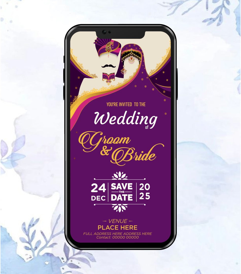 Digital Marwari Theme Wedding Invitation