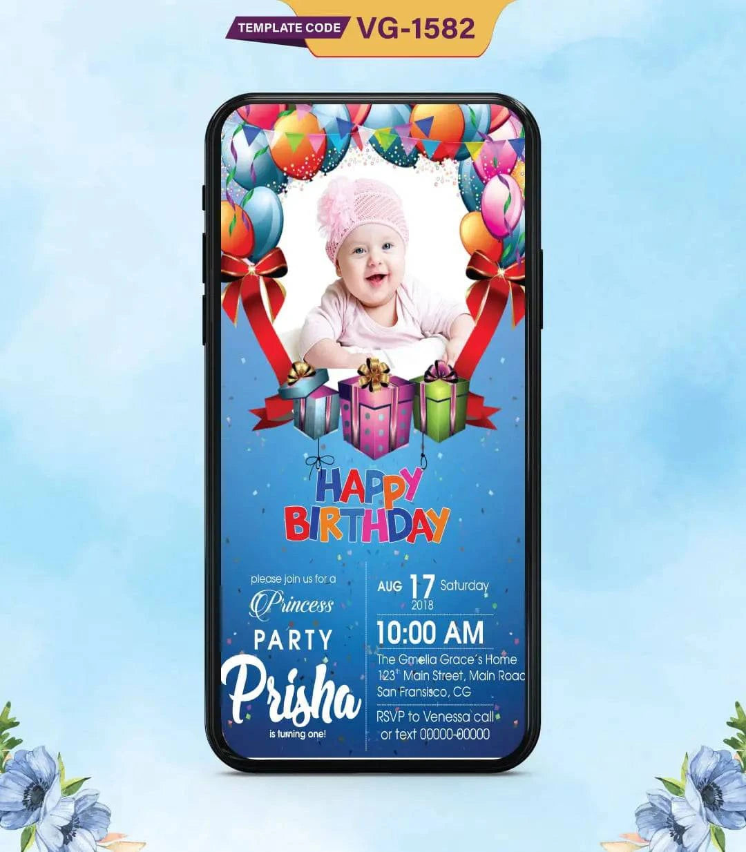 Digital Birthday Party Invitation