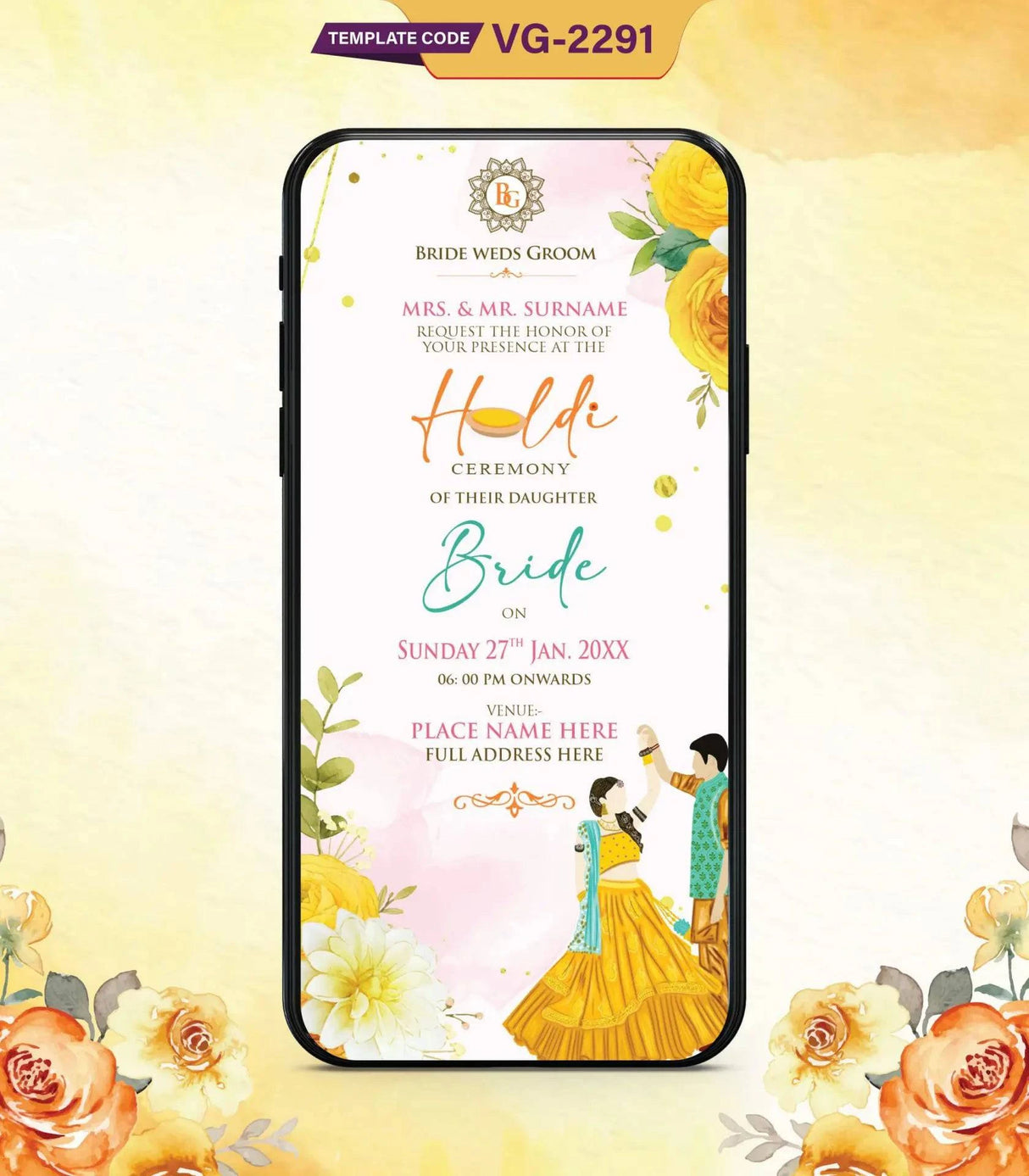 Digital Haldi Ceremony Invitation