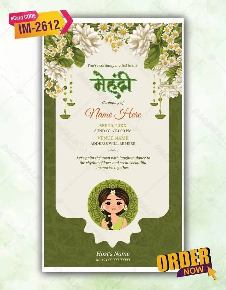 Digital Mehndi Ceremony Invitation