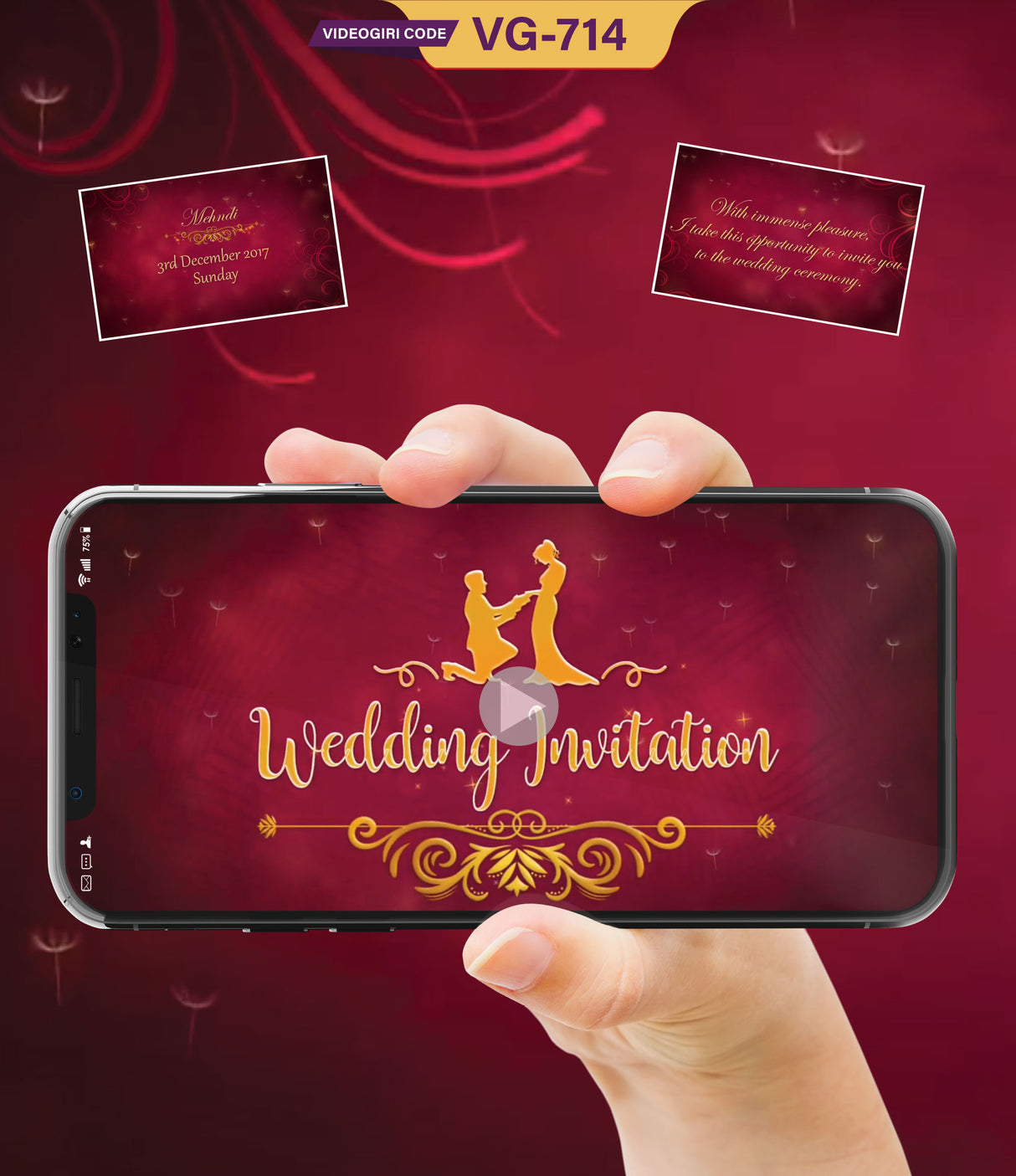 Digital Wedding Invitation Video In Royal Look With Ganesh Ji