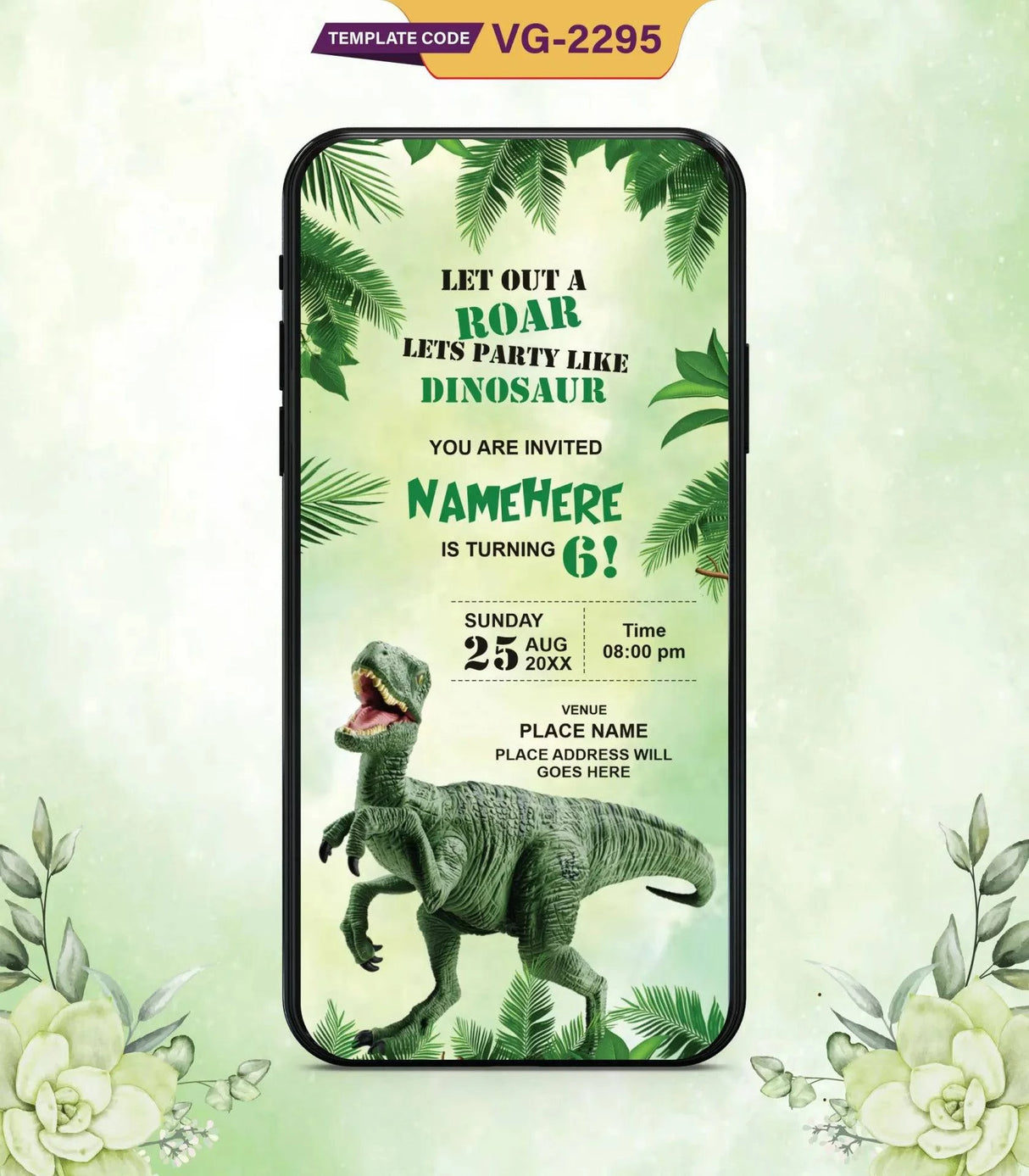 Dinosaur Birthday Party Invitation