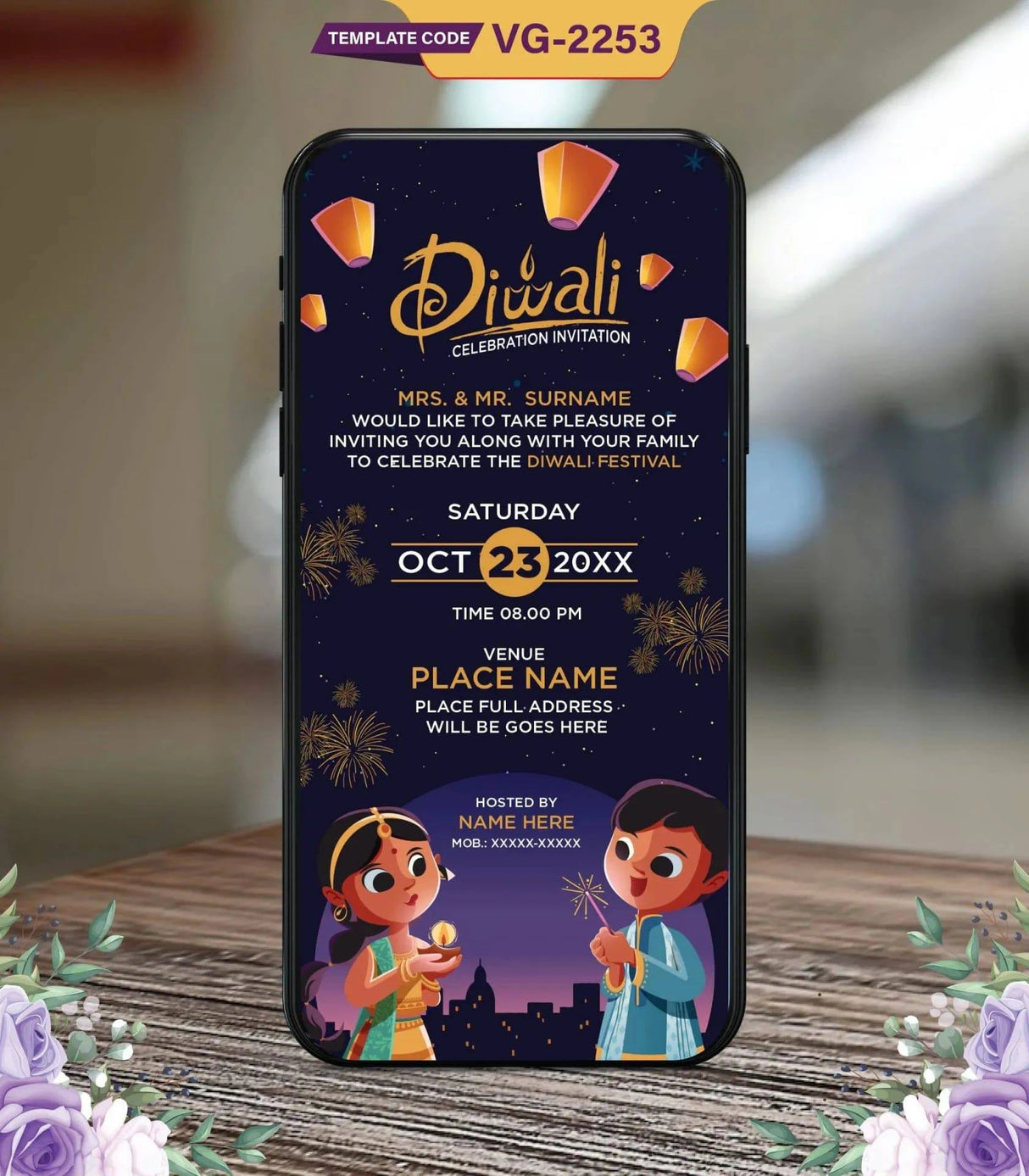 Diwali Festival Celebration Invitation