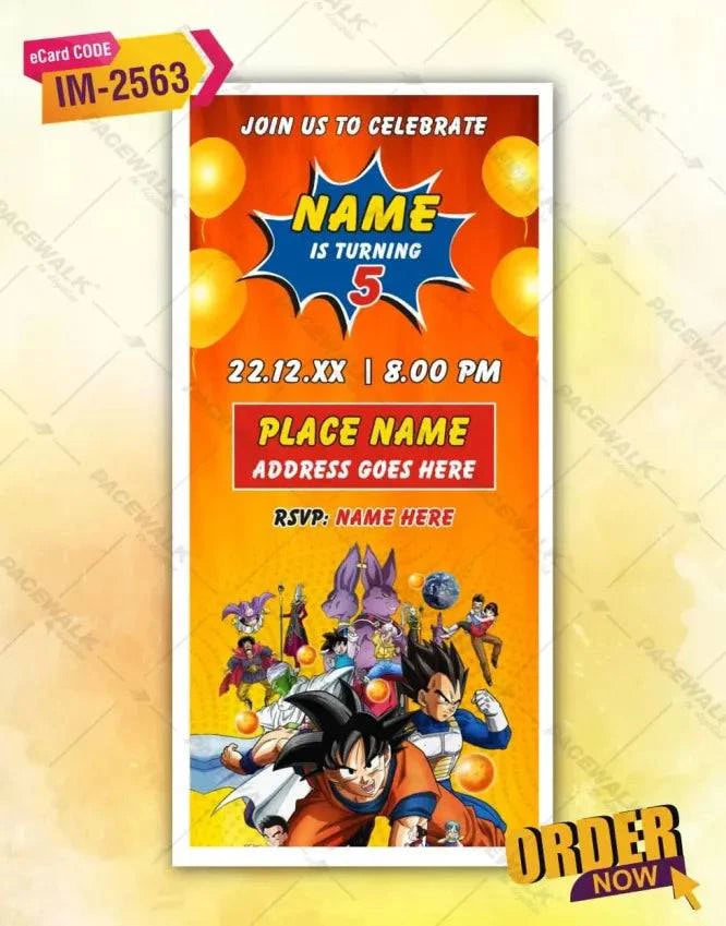 Dragon Ball Z Birthday Invitation