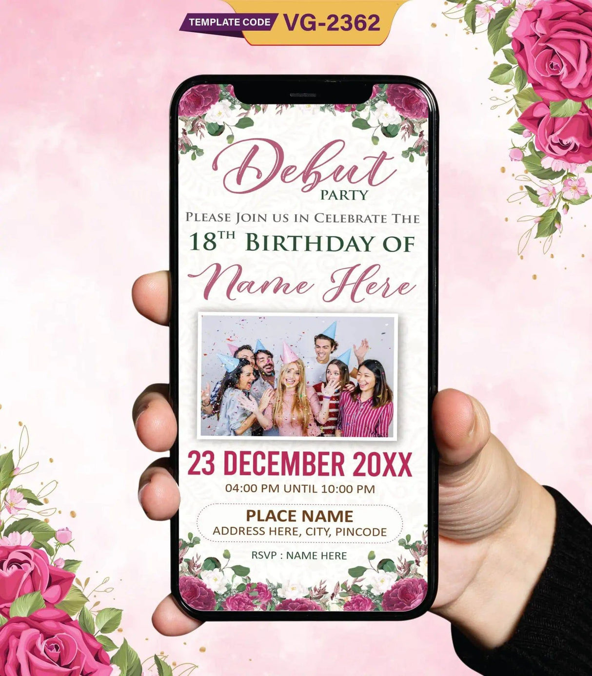 Elegant 18th Birthday Debut Invitation