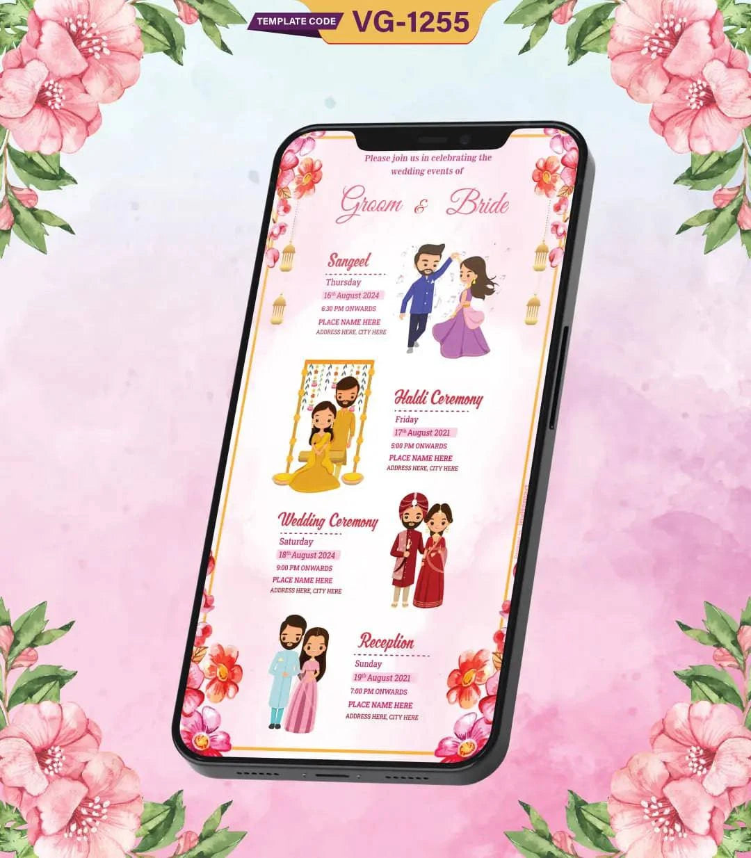 Elegant All-in-One Wedding Invitation