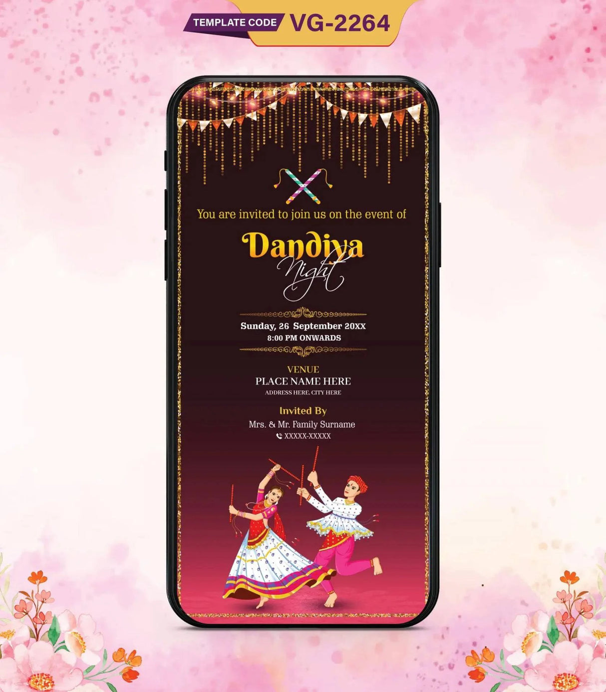 Elegant Dandiya Night Invitation