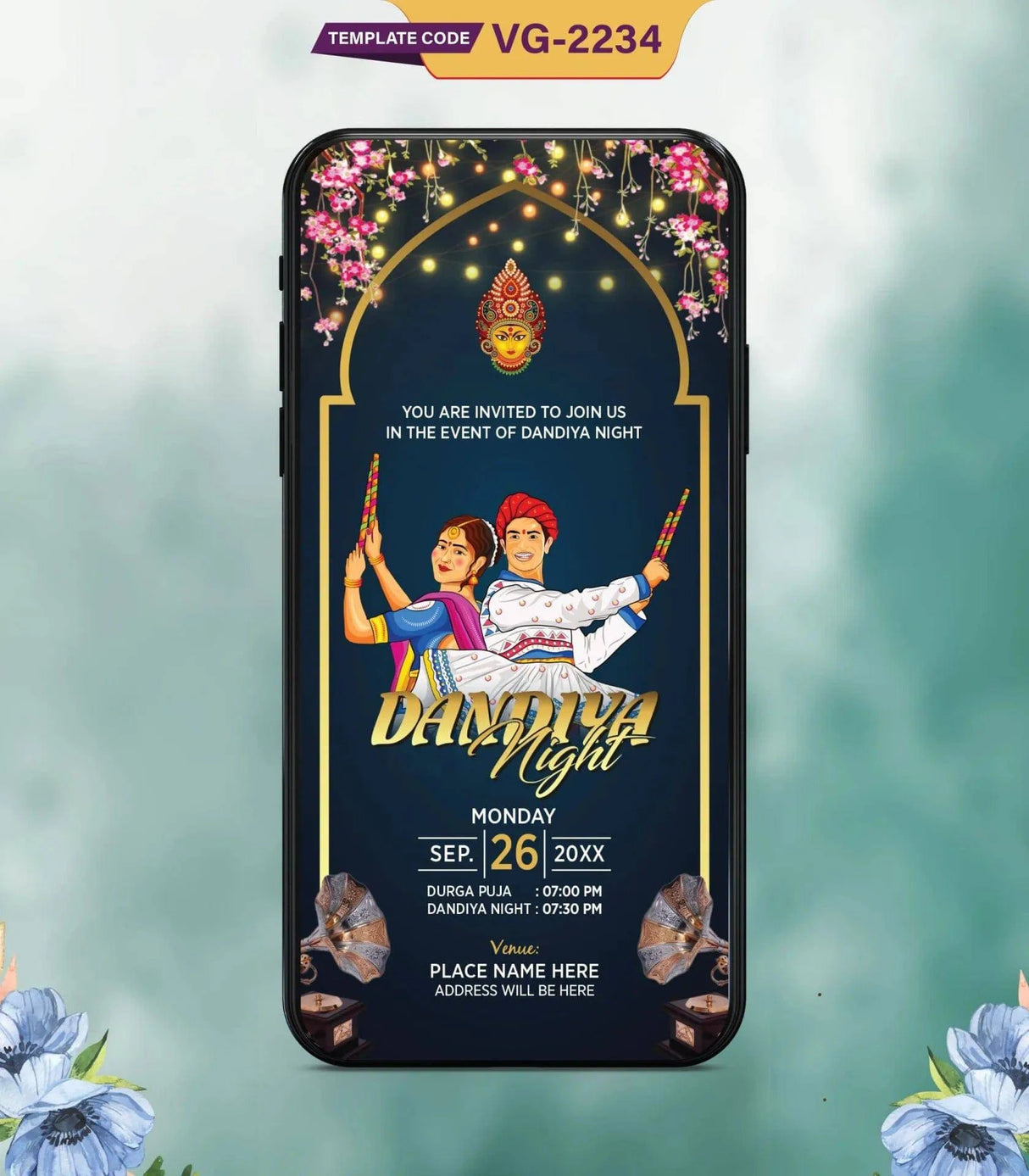 Elegant Dandiya Night Invitation