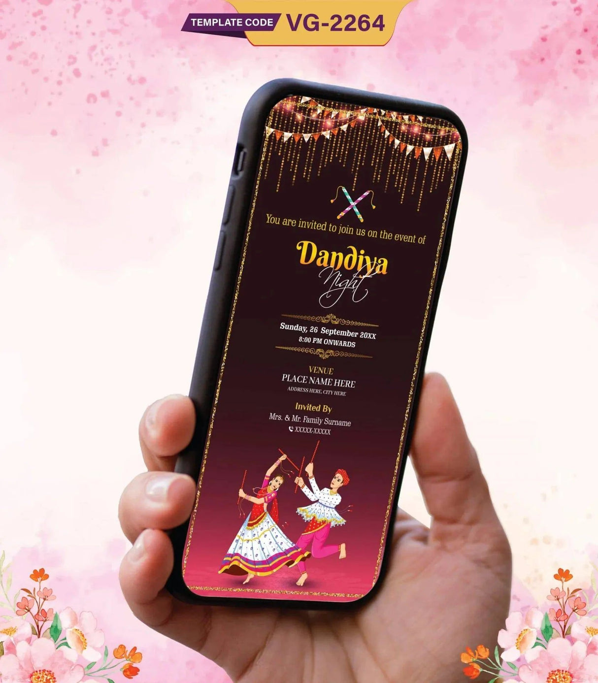 Elegant Dandiya Night Invitation