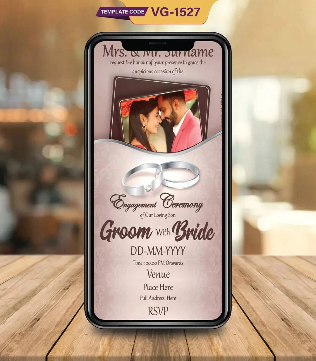 Elegant Engagement Ceremony Invitation Card