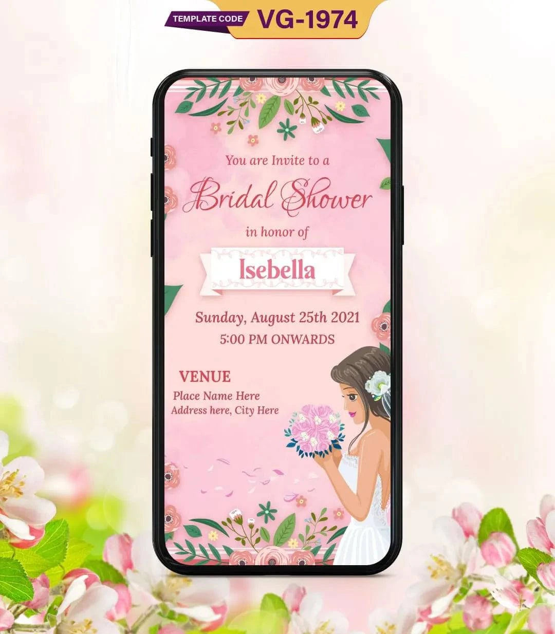 Elegant Floral Bridal Shower Invitation