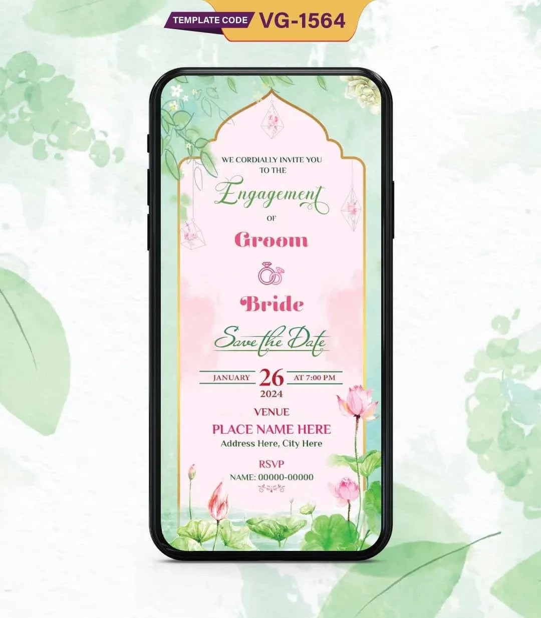 Elegant Floral Engagement Invitation PDF