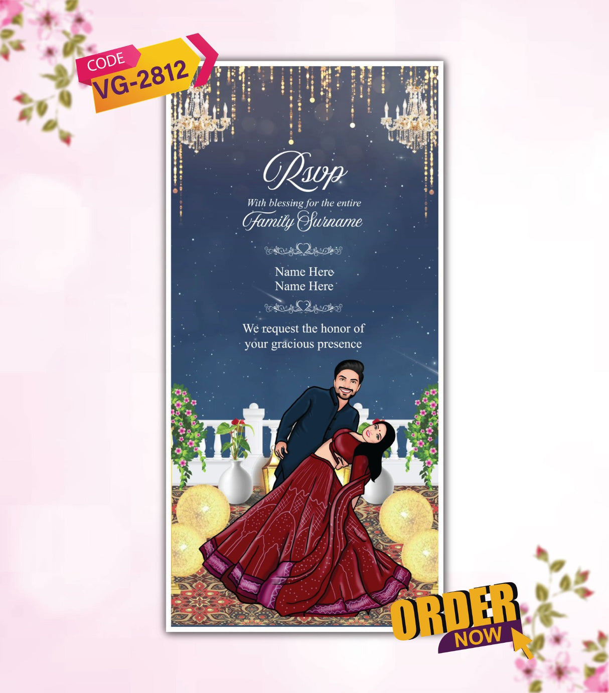 Elegant Floral Wedding Invitation Video