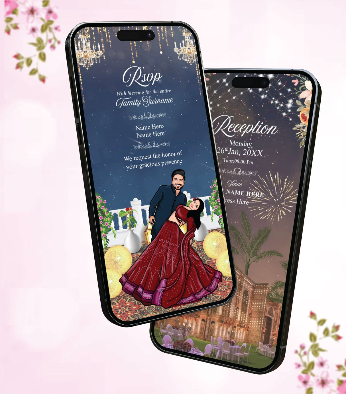 Elegant Floral Wedding Invitation Video