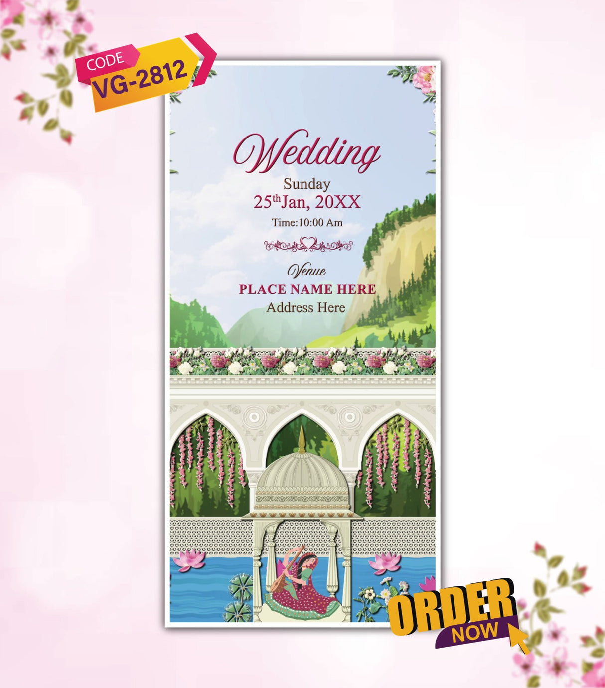 Elegant Floral Wedding Invitation Video