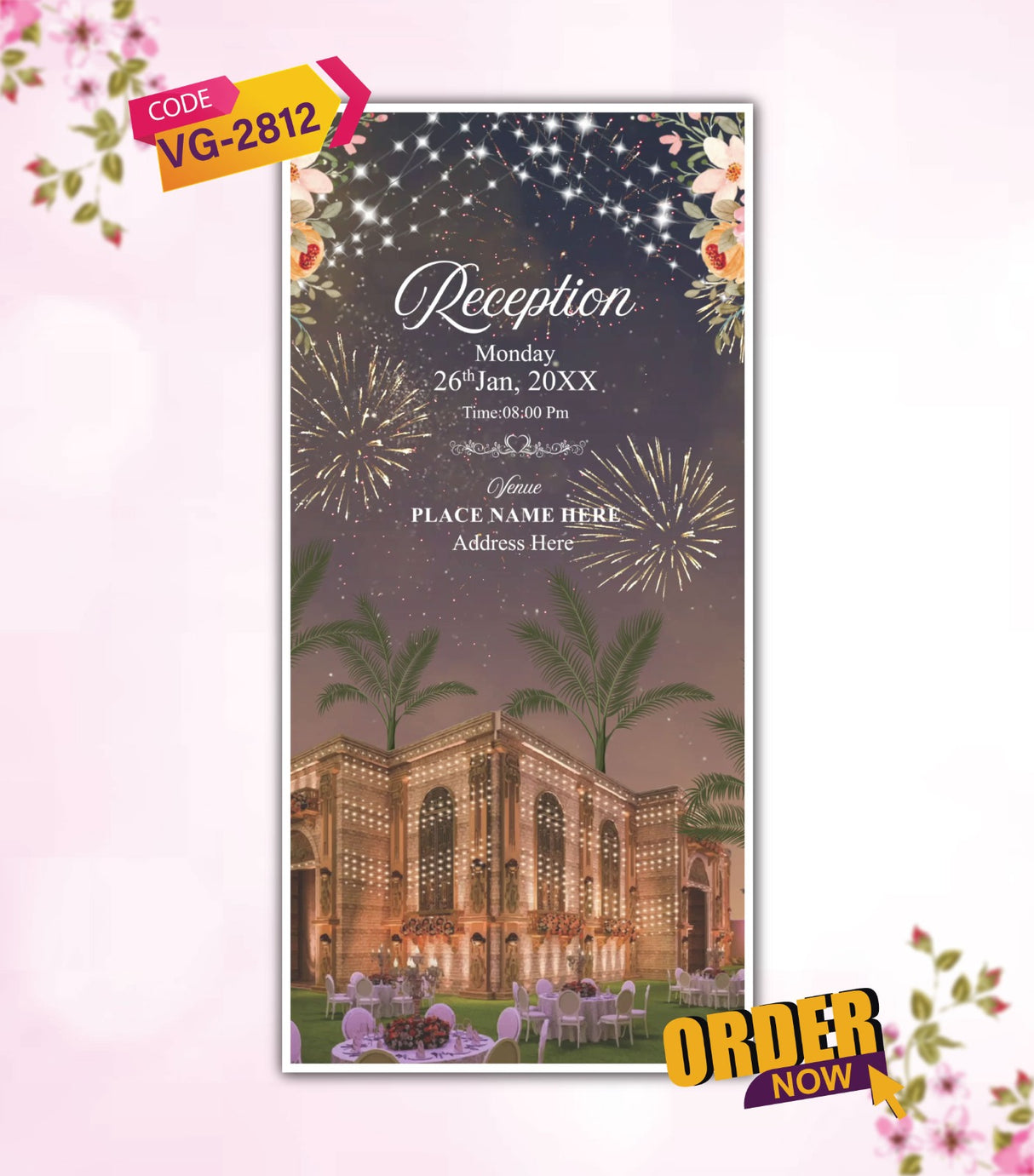 Elegant Floral Wedding Invitation Video