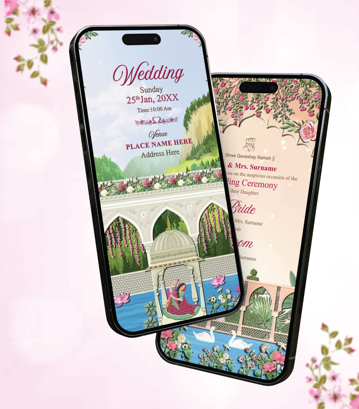 Elegant Floral Wedding Invitation Video