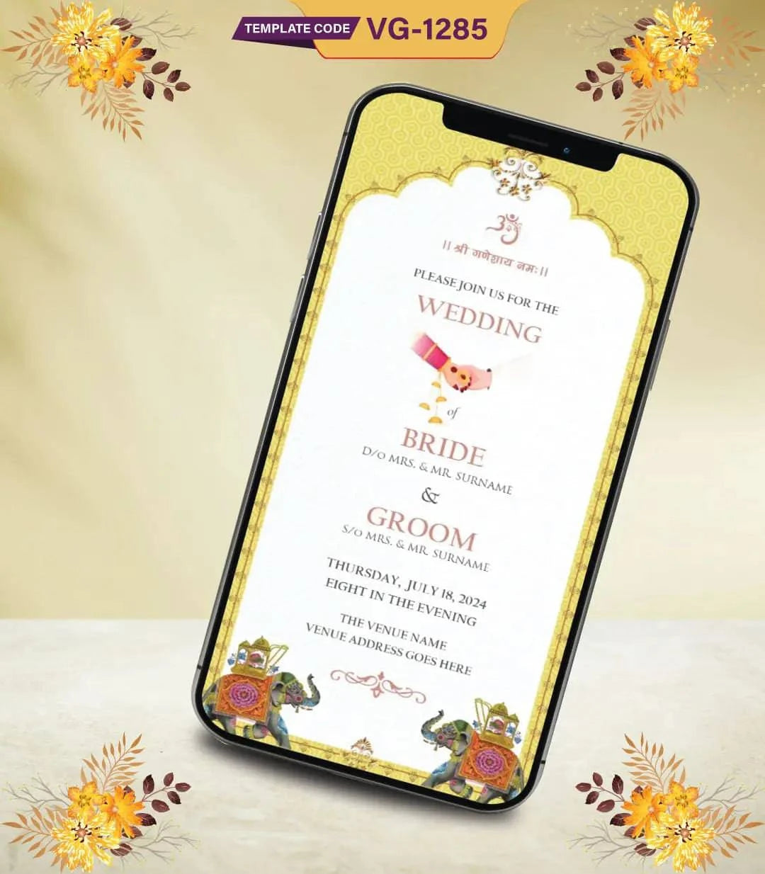 Elegant Indian Wedding Invitation