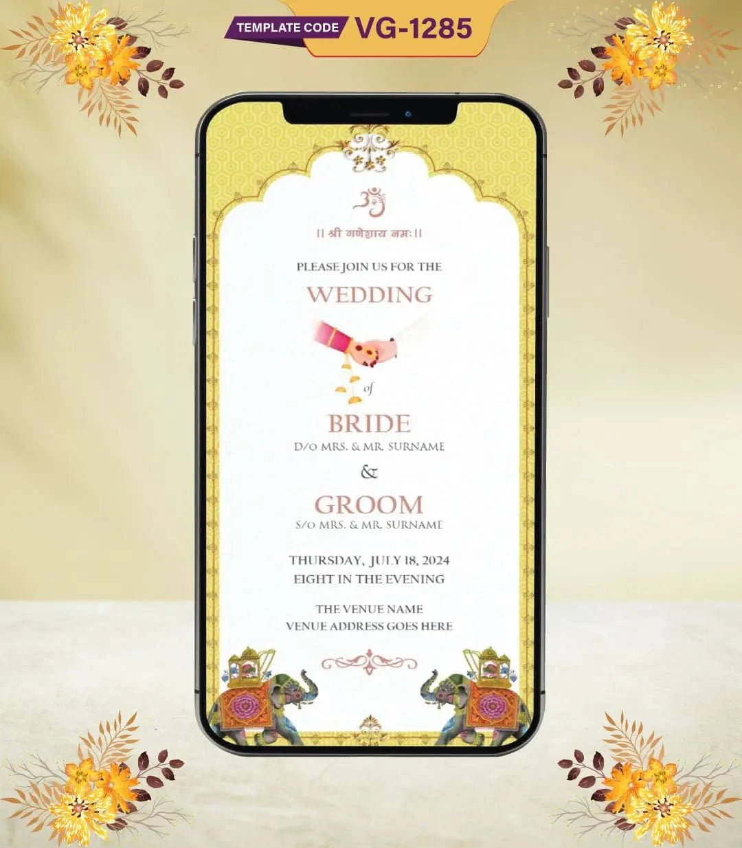 Elegant Indian Wedding Invitation