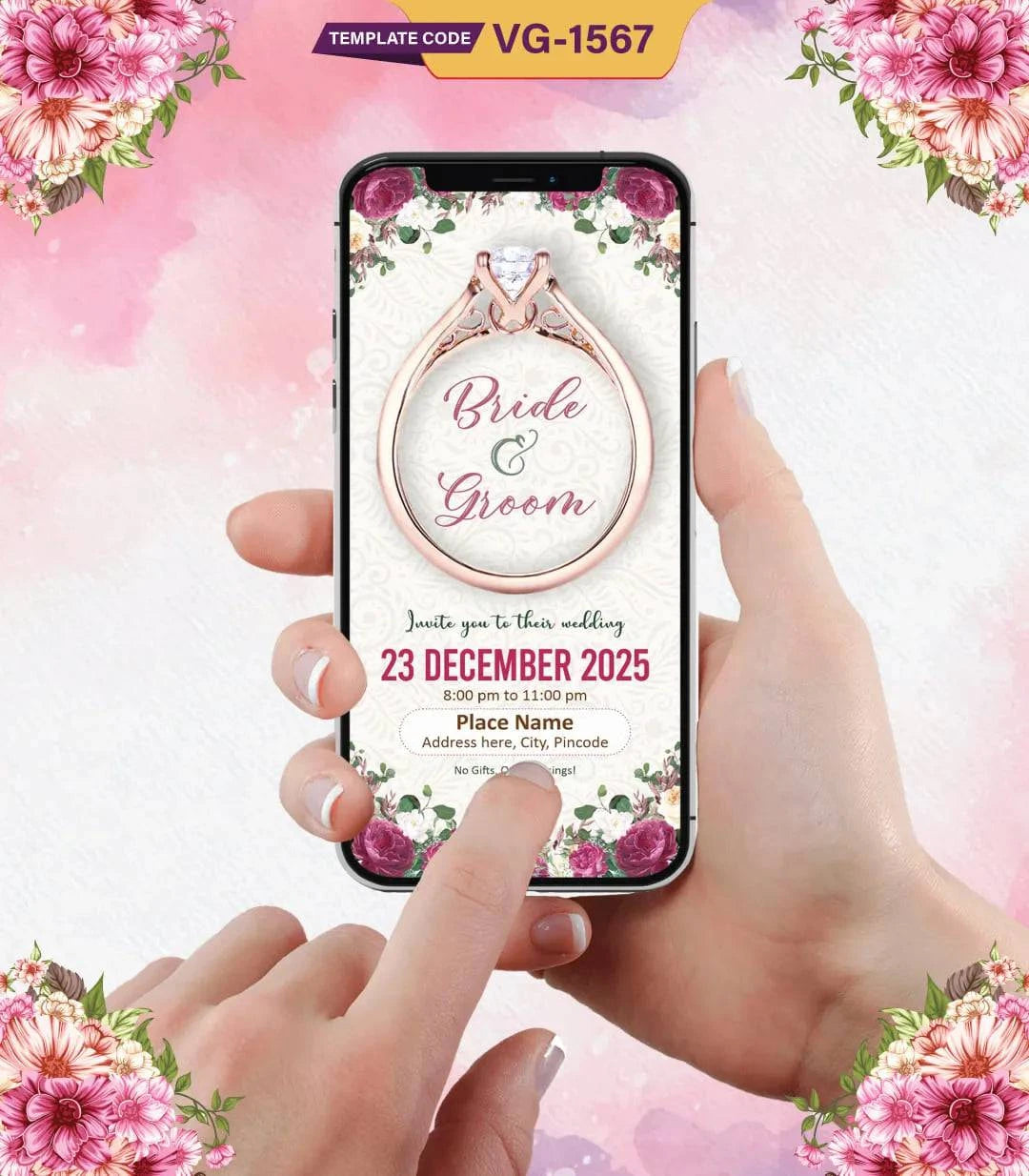 Elegant Wedding Invitation Digital Card