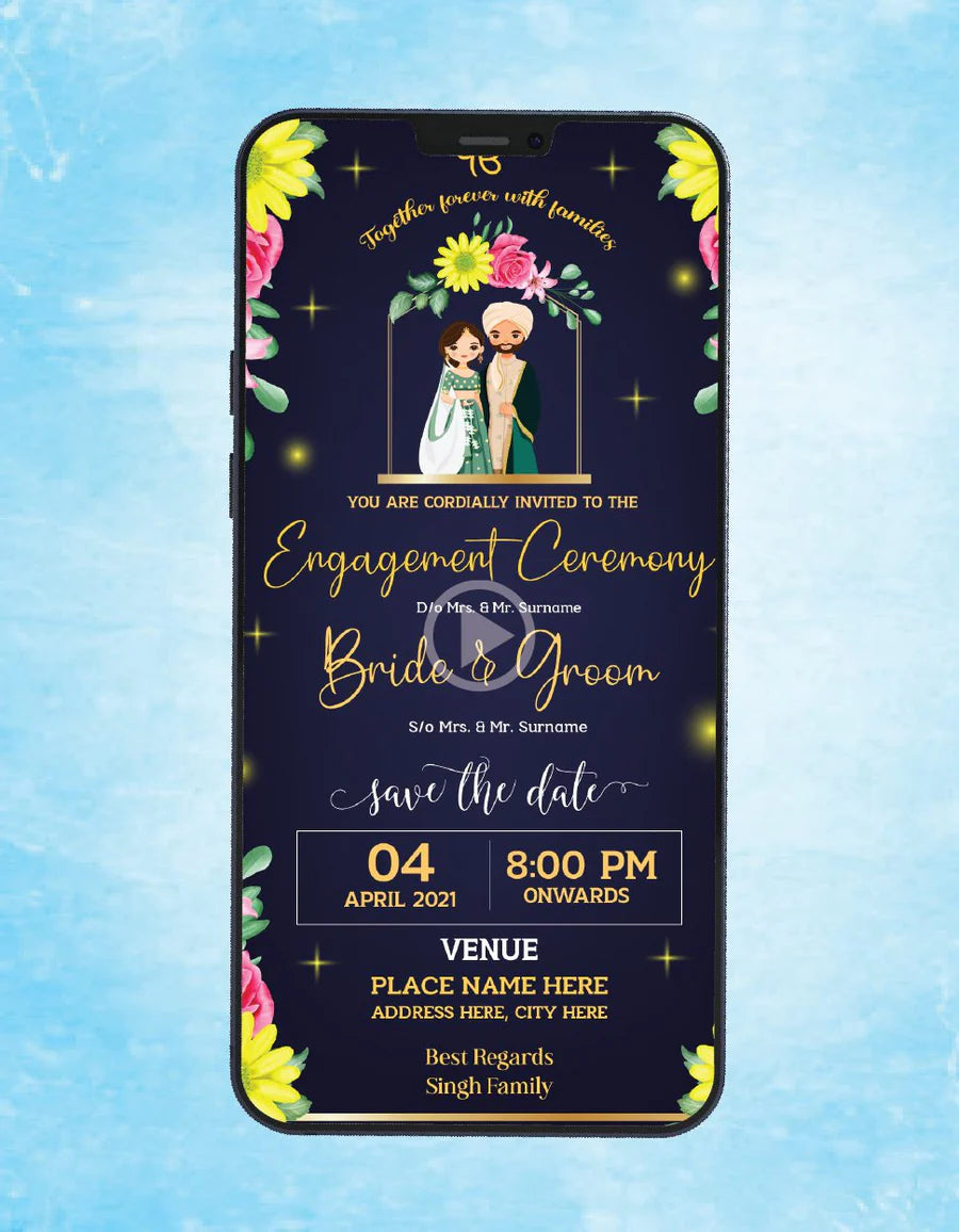 Punjabi Engagement Ceremony Invitation Video