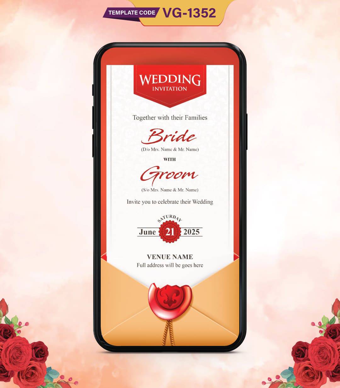 Envelope Opening Wedding Invitation