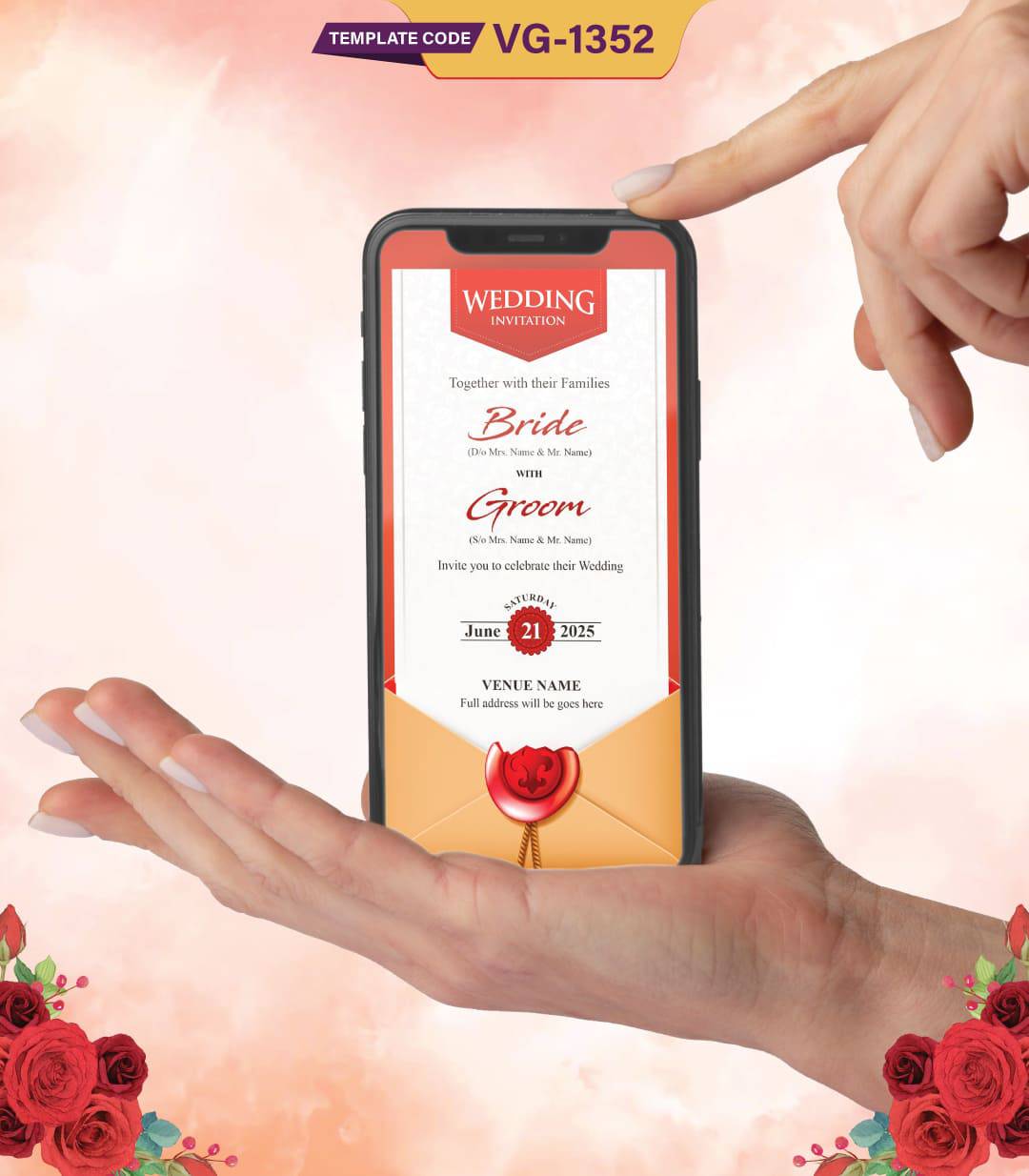 Envelope Opening Wedding Invitation