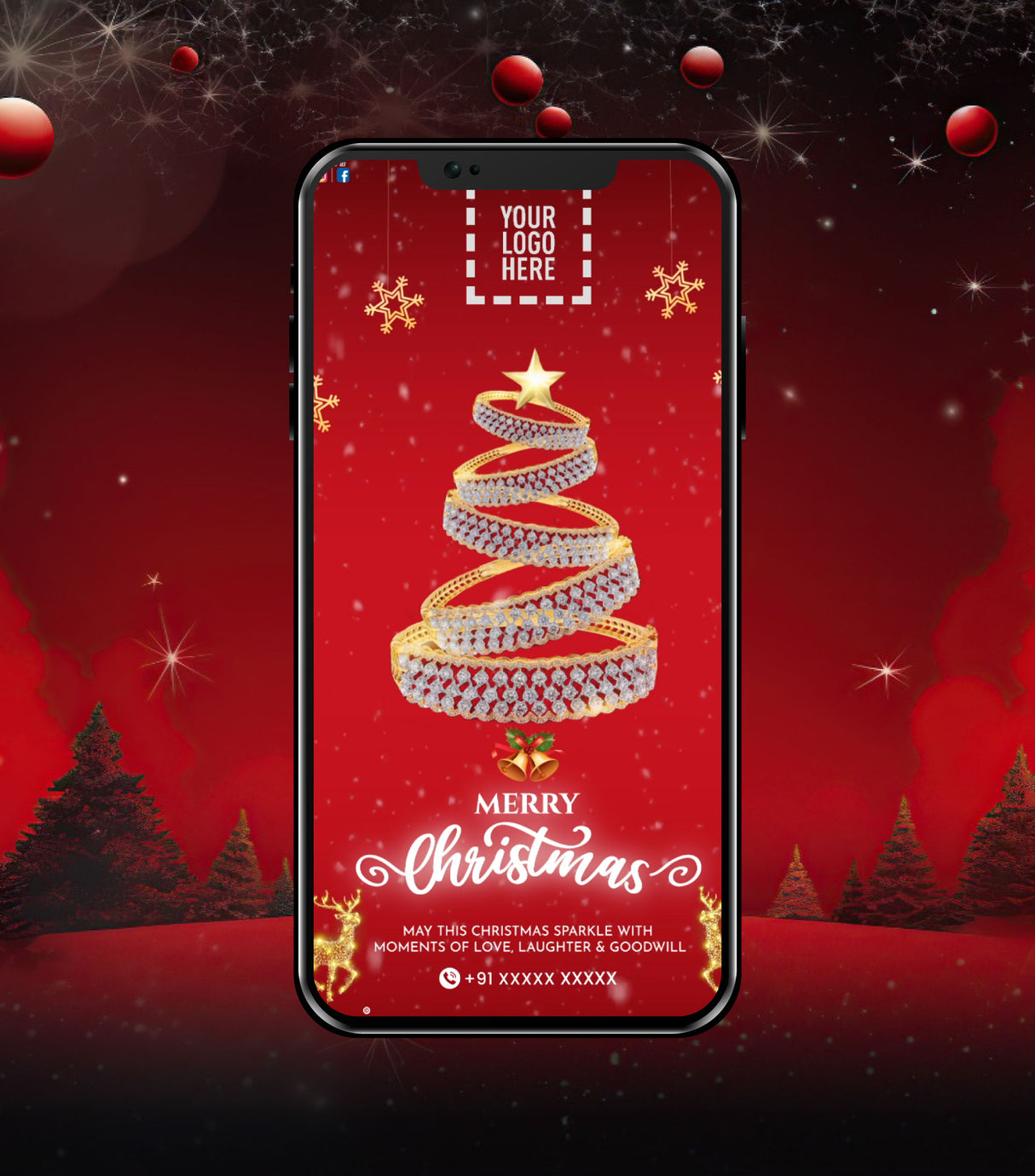 Christmas Wishes Motion Graphic for Jewellers | Festive Greeting Video | FW-1001 - VideoGiri