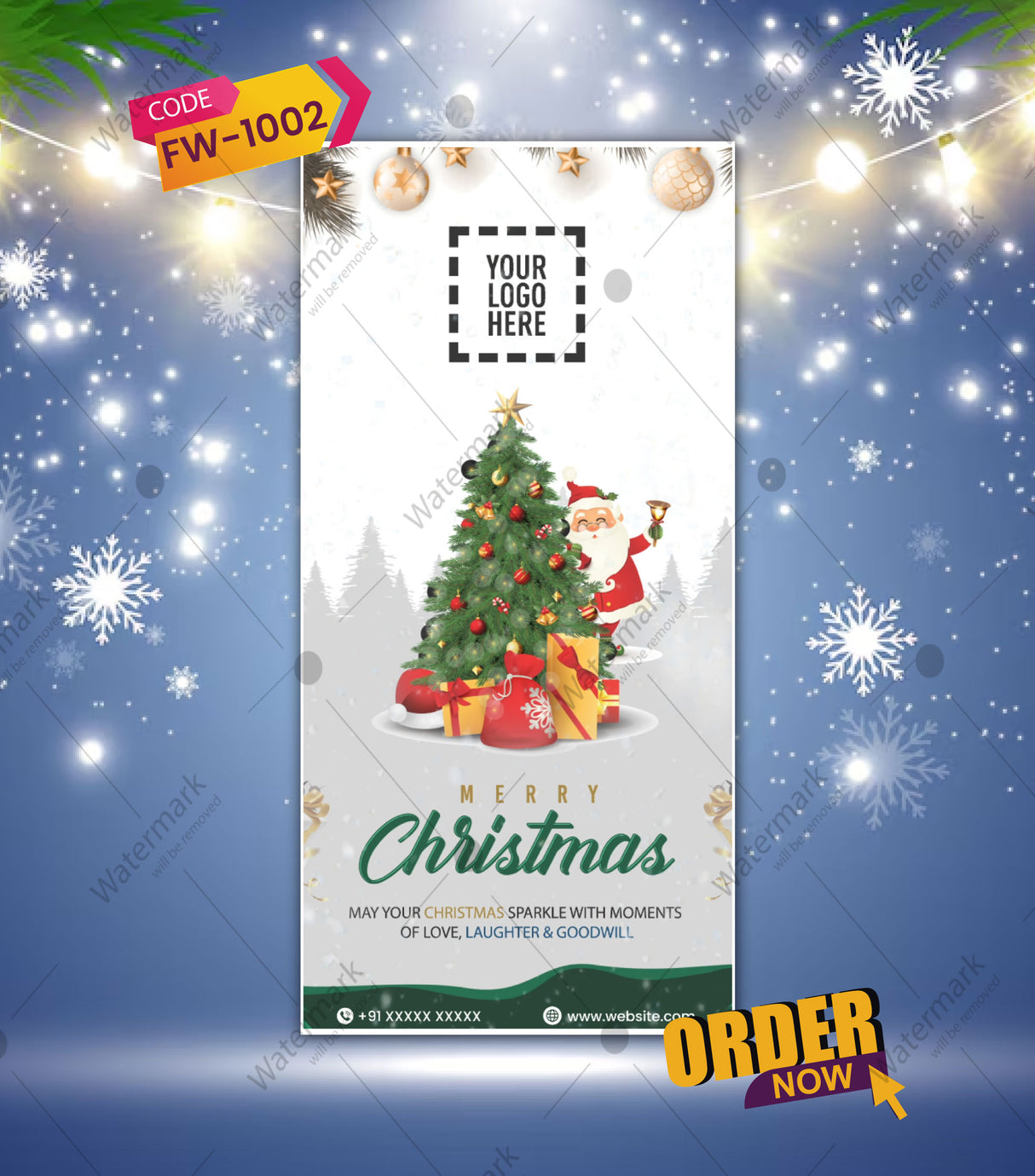 Christmas Motion Graphic with Business Logo | Festive Wishes Video | FW-1002 - VideoGiri