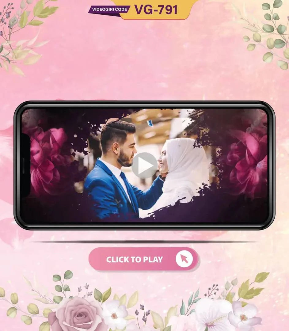 Floral Theme Muslim Wedding Invitation Video