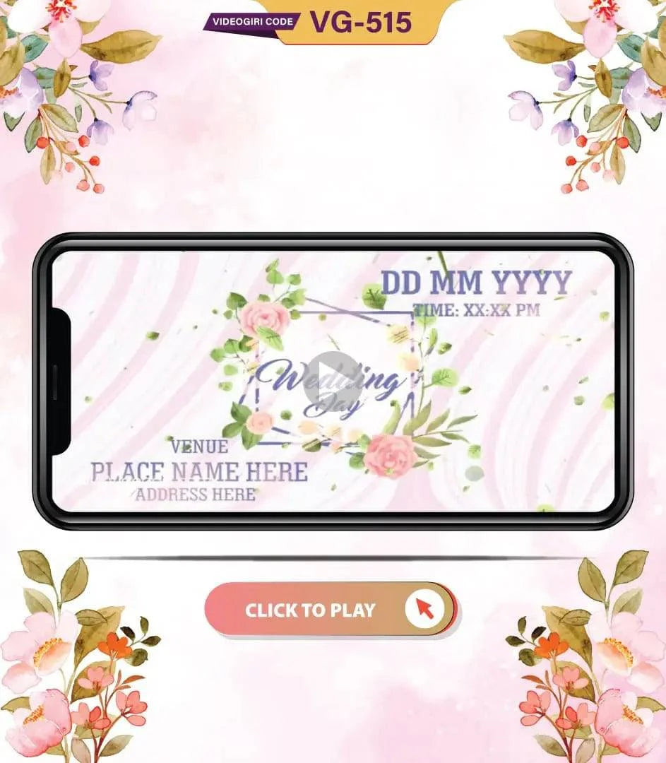 Floral Theme Wedding Invitation Video