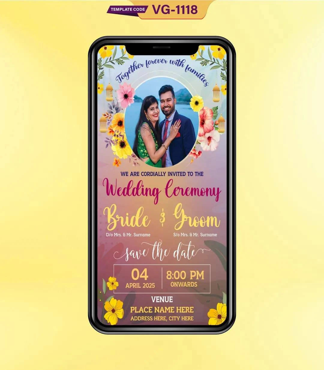 Floral Wedding Invitation Card
