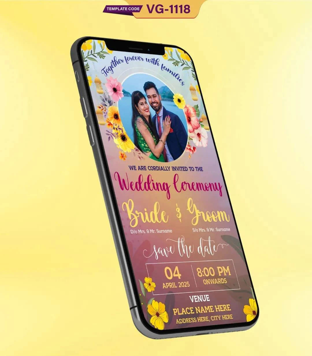 Floral Wedding Invitation Card