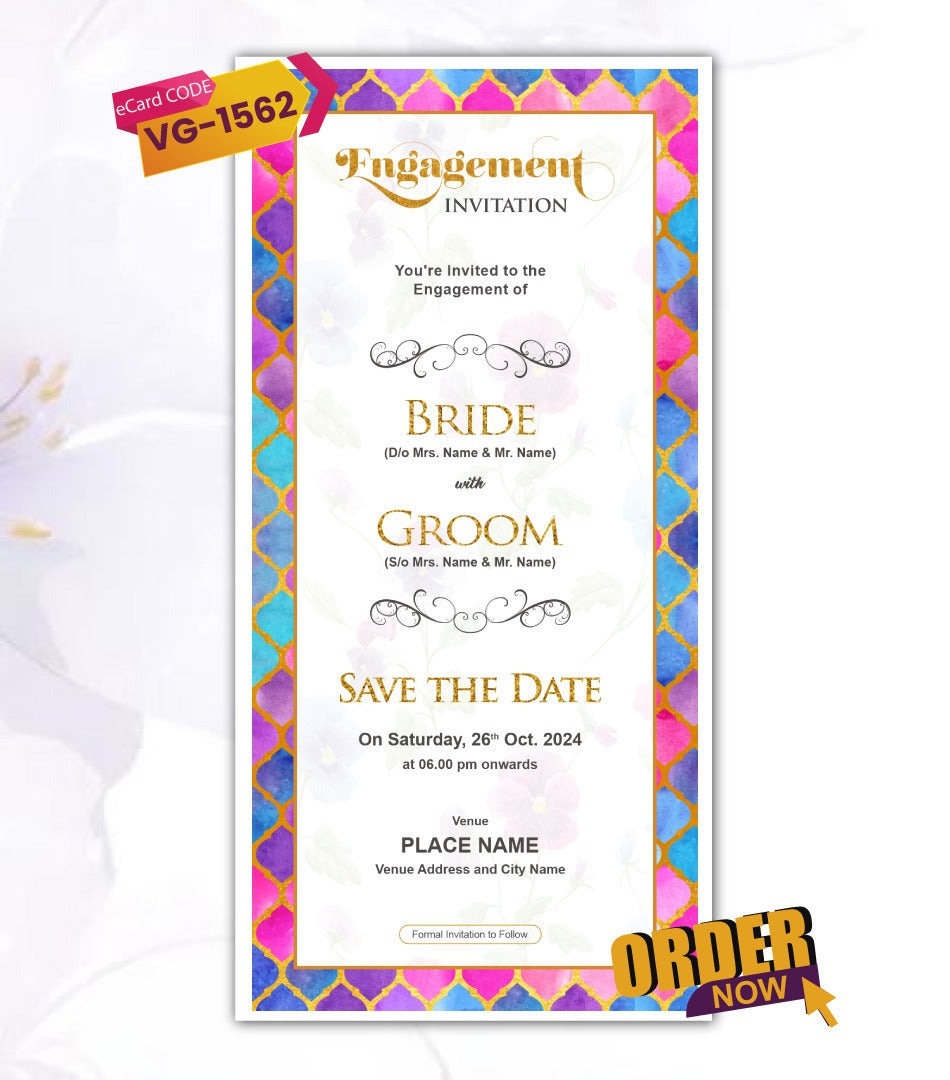 Floral Engagement Invitation