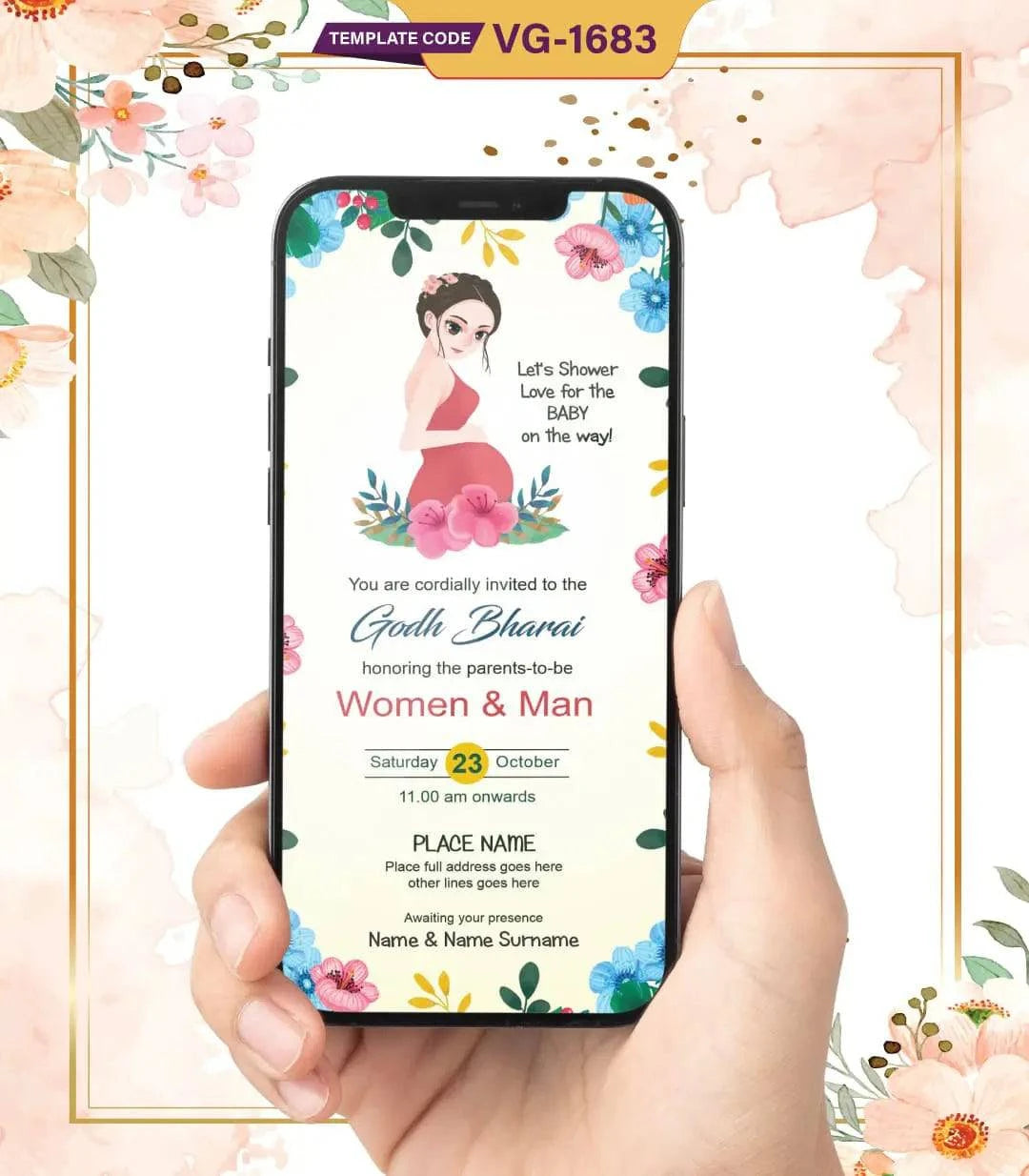 Floral Baby Shower Invitation