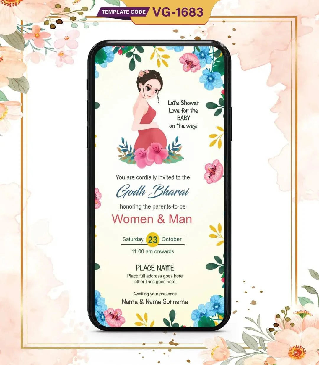 Floral Baby Shower Invitation