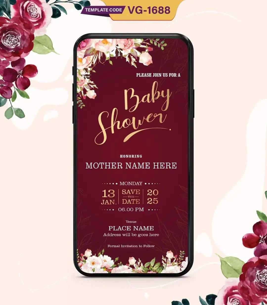 Floral Baby Shower Invitation