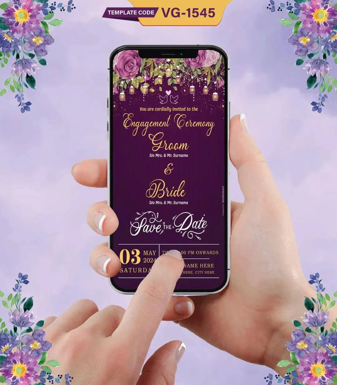 Floral Engagement Ceremony Invitation