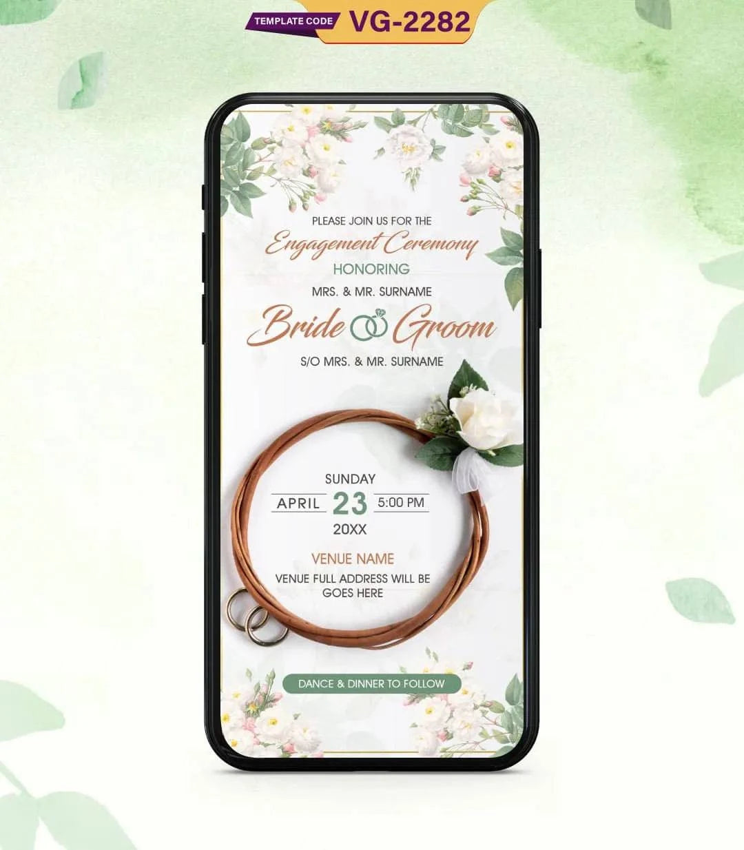 Floral Engagement Invitation