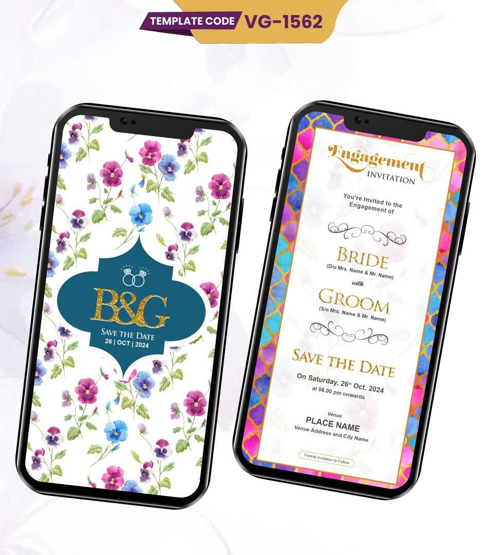 Floral Engagement Invitation