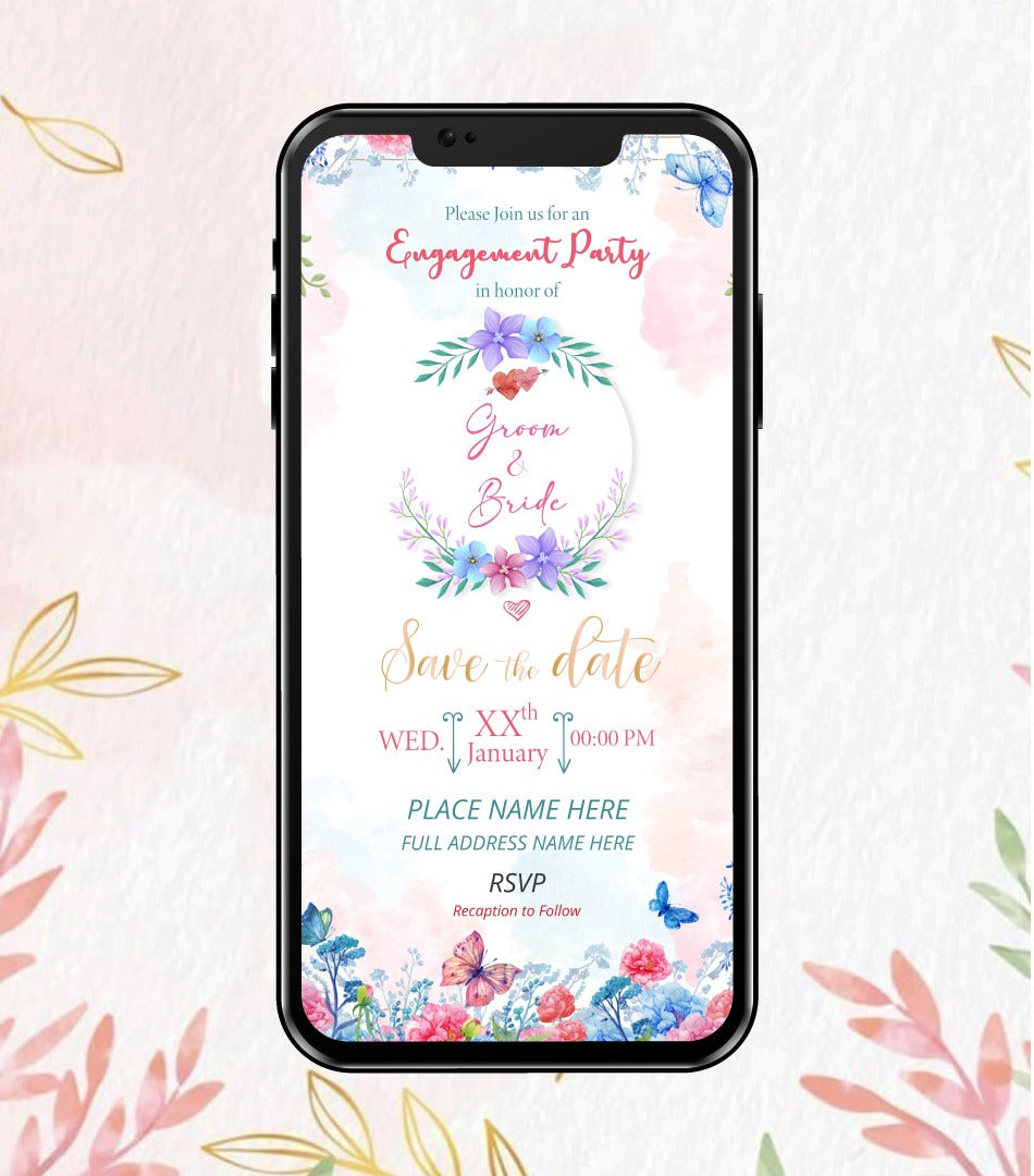 Floral Engagement Party Invitation