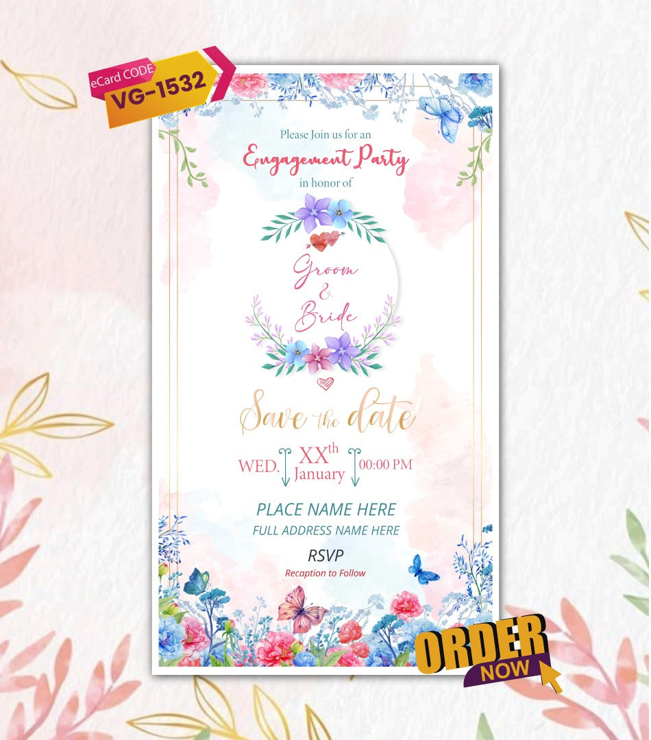 Floral Engagement Party Invitation