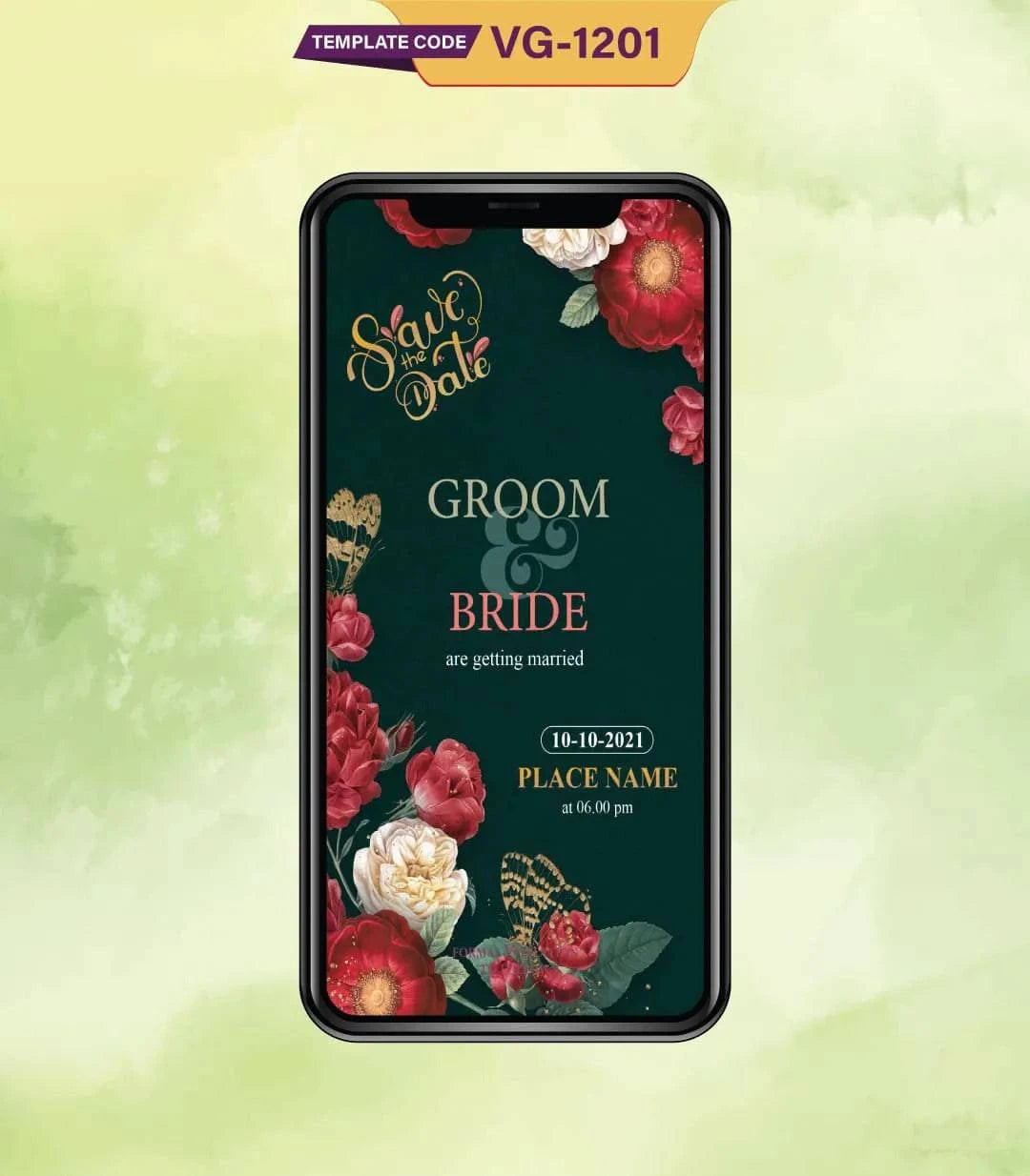 Floral Save The Date Wedding Invitation