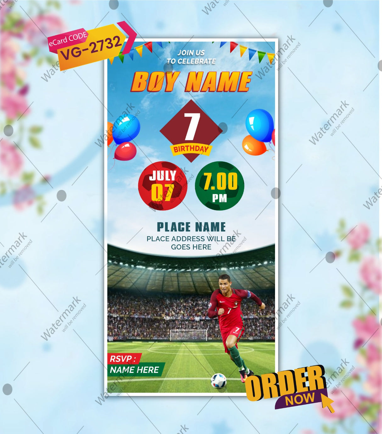 Football Birthday Invitation Card