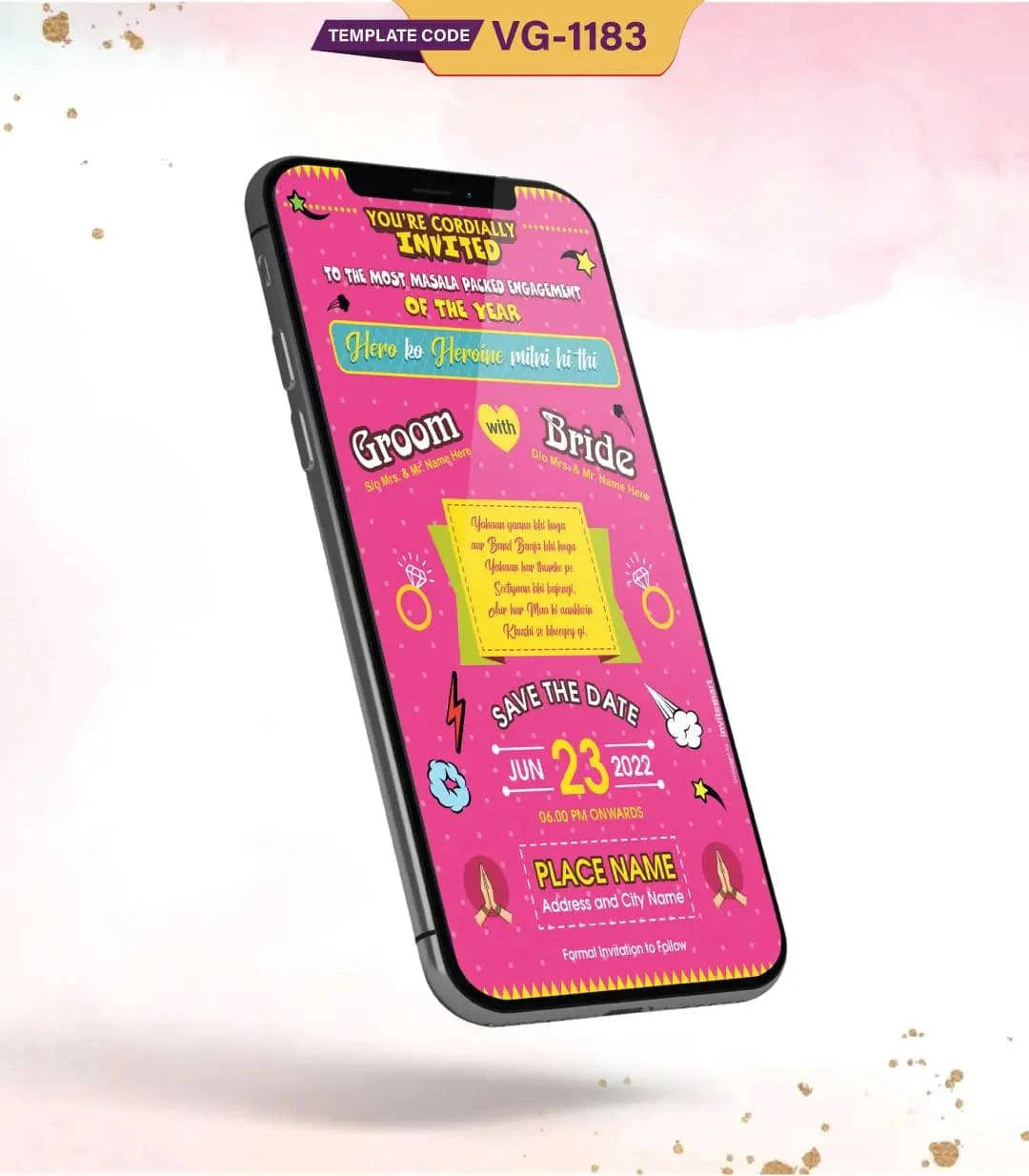 Funky Wedding Invite Card