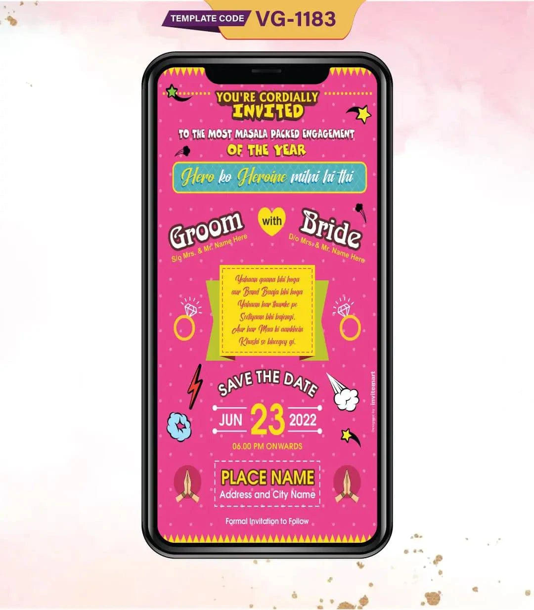 Funky Wedding Invite Card