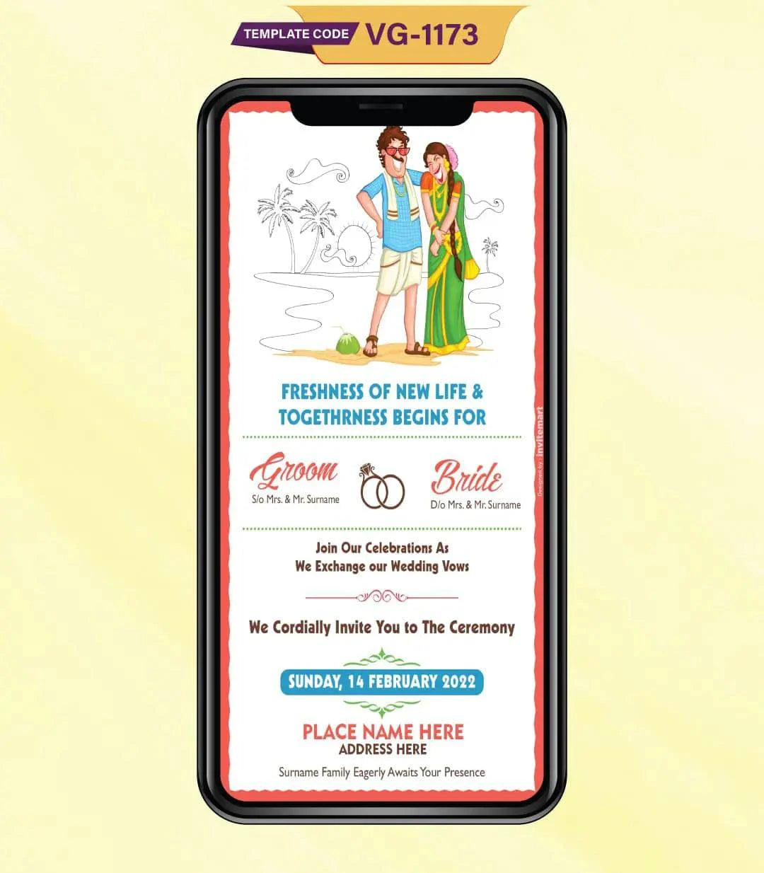 Funny South Indian Wedding Invitation Card